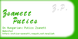 zsanett putics business card